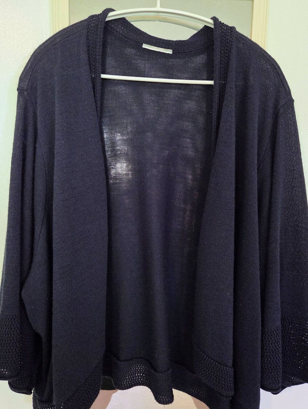 Catherines Women's Open-Front Lightweight Black Sweater Cardigan